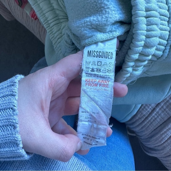 3/$20⚡️ Misguided Light Green Mint Tie Waist Jogger Sweatpants - Picture 3 of 13